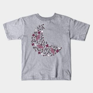 Floral/Heart Moon Kids T-Shirt